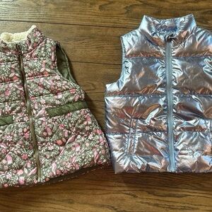 Old Navy Kids Floral and Silver Vests